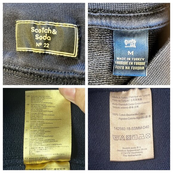 Scotch & Soda Medium "Twelve O'Clock Hotdog" Sweatshirt Blue Long Sleeve Crew - Picture 10 of 16